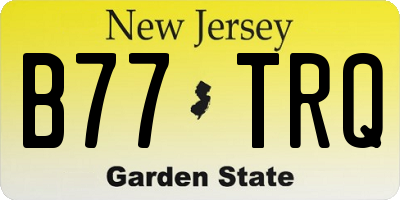NJ license plate B77TRQ