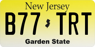 NJ license plate B77TRT