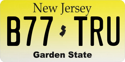 NJ license plate B77TRU