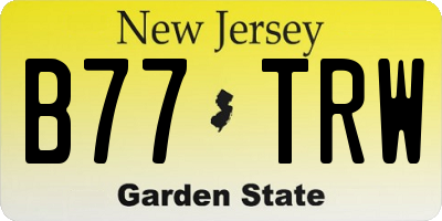 NJ license plate B77TRW
