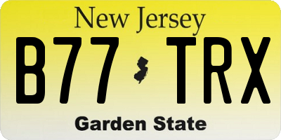 NJ license plate B77TRX