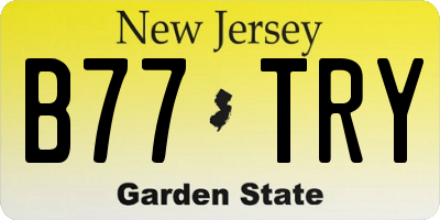 NJ license plate B77TRY