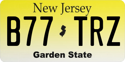 NJ license plate B77TRZ