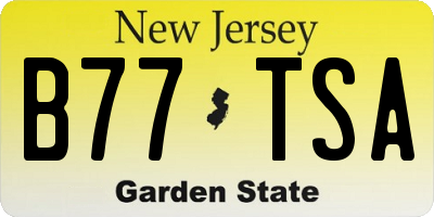 NJ license plate B77TSA
