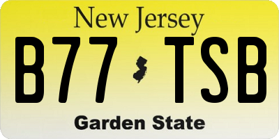 NJ license plate B77TSB