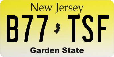 NJ license plate B77TSF
