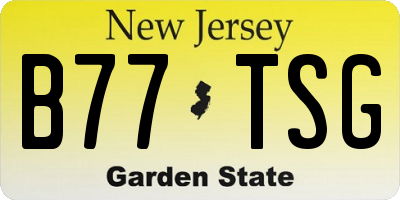 NJ license plate B77TSG