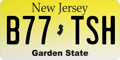NJ license plate B77TSH