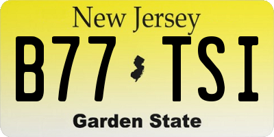 NJ license plate B77TSI