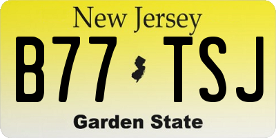 NJ license plate B77TSJ