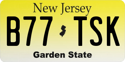 NJ license plate B77TSK