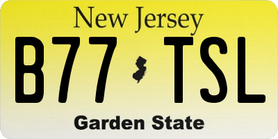 NJ license plate B77TSL