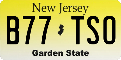 NJ license plate B77TSO