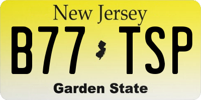 NJ license plate B77TSP