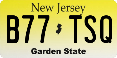 NJ license plate B77TSQ
