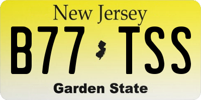 NJ license plate B77TSS