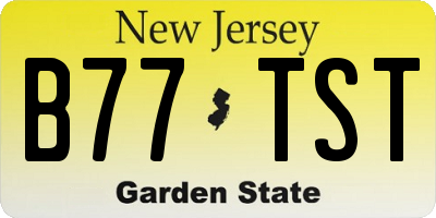 NJ license plate B77TST