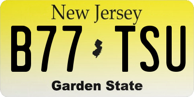 NJ license plate B77TSU