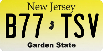 NJ license plate B77TSV
