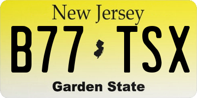 NJ license plate B77TSX