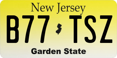 NJ license plate B77TSZ