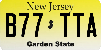 NJ license plate B77TTA