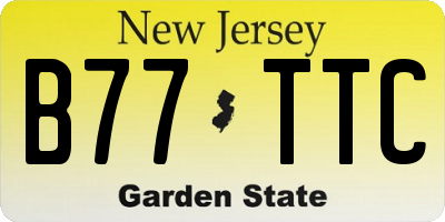 NJ license plate B77TTC