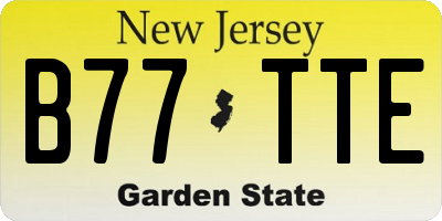 NJ license plate B77TTE