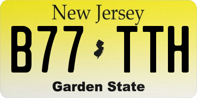 NJ license plate B77TTH