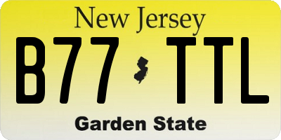 NJ license plate B77TTL