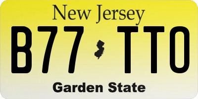 NJ license plate B77TTO