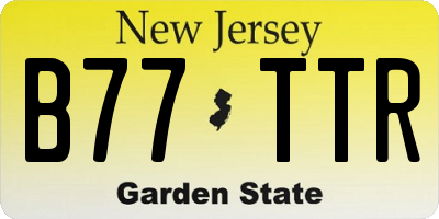 NJ license plate B77TTR