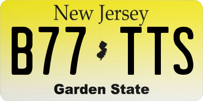 NJ license plate B77TTS