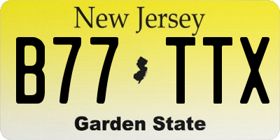 NJ license plate B77TTX