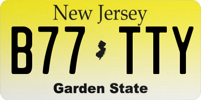 NJ license plate B77TTY