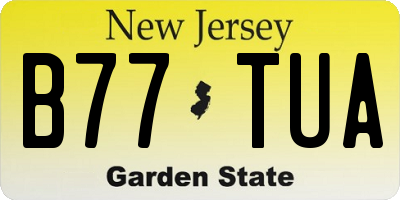 NJ license plate B77TUA