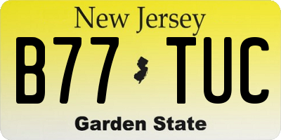 NJ license plate B77TUC