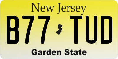 NJ license plate B77TUD