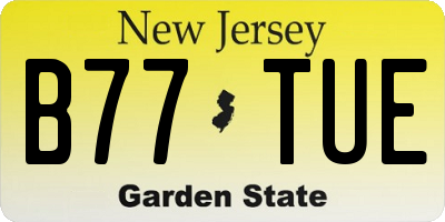 NJ license plate B77TUE