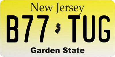 NJ license plate B77TUG