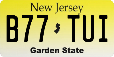 NJ license plate B77TUI
