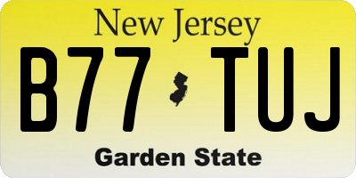 NJ license plate B77TUJ
