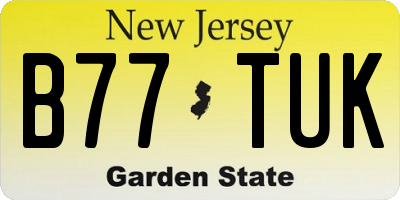 NJ license plate B77TUK