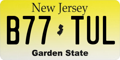 NJ license plate B77TUL