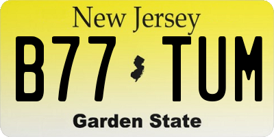 NJ license plate B77TUM
