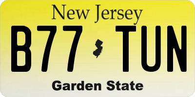 NJ license plate B77TUN