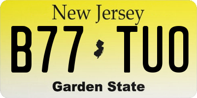 NJ license plate B77TUO