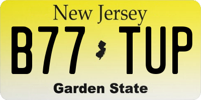 NJ license plate B77TUP