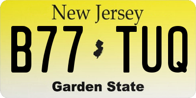 NJ license plate B77TUQ