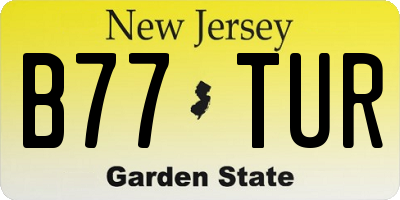 NJ license plate B77TUR